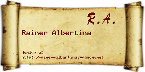 Rainer Albertina névjegykártya